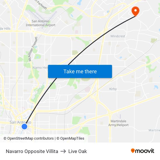 Navarro Opposite Villita to Live Oak map