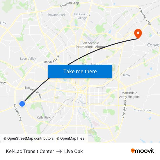 Kel-Lac Transit Center to Live Oak map