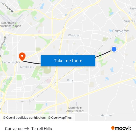 Converse to Terrell Hills map