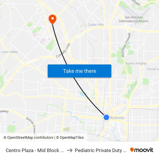 Centro Plaza - Mid Block East (Stop D) to Pediatric Private Duty Nursing, Inc. map