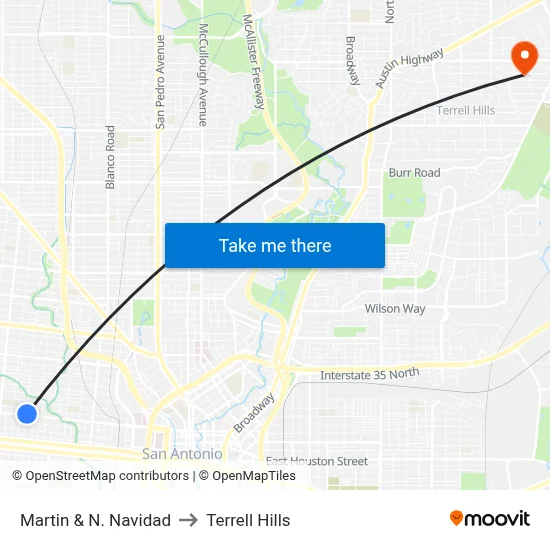 Martin & N. Navidad to Terrell Hills map