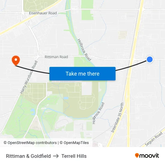 Rittiman & Goldfield to Terrell Hills map