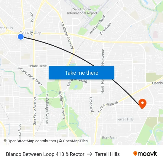 Blanco Between Loop 410 & Rector to Terrell Hills map