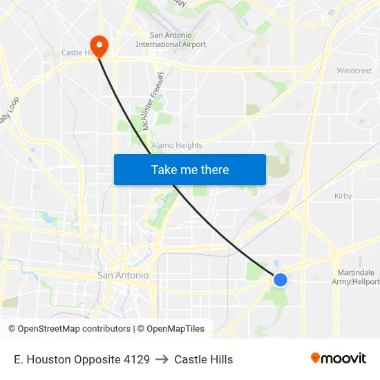 E. Houston Opposite 4129 to Castle Hills map