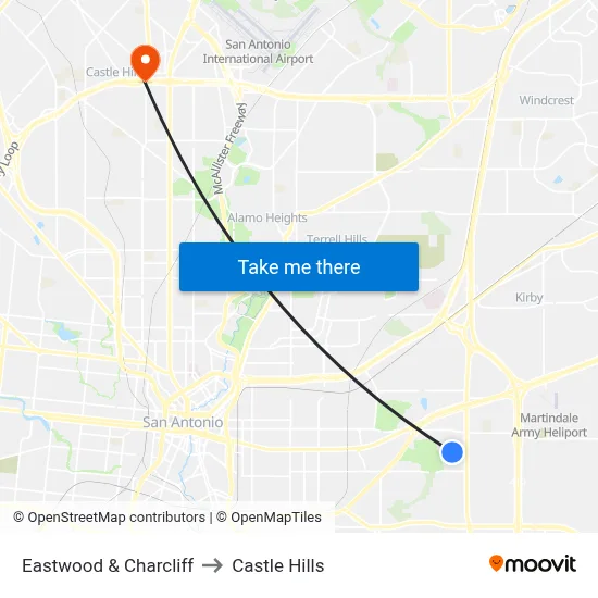 Eastwood & Charcliff to Castle Hills map
