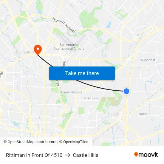 Rittiman In Front Of 4510 to Castle Hills map