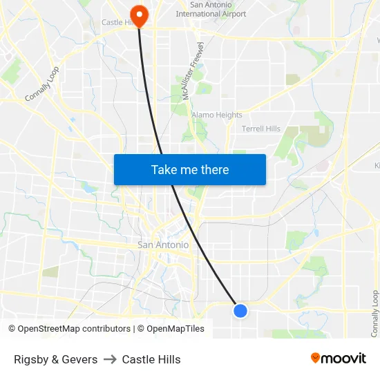 Rigsby & Gevers to Castle Hills map