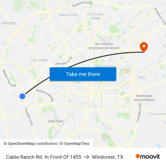 Cable Ranch Rd. In Front Of 1455 to Windcrest, TX map