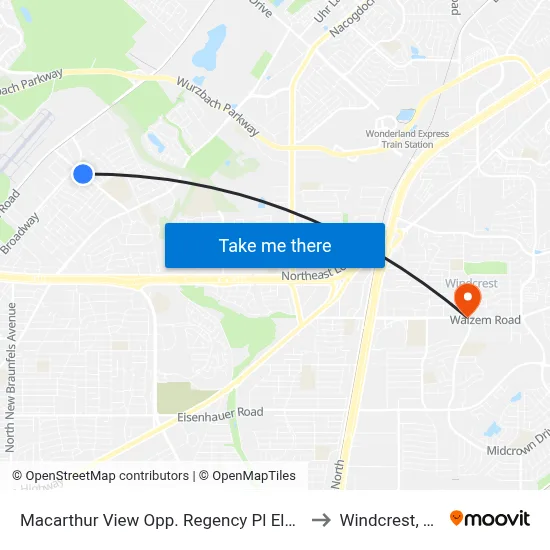 Macarthur View Opp. Regency Pl Elem to Windcrest, TX map