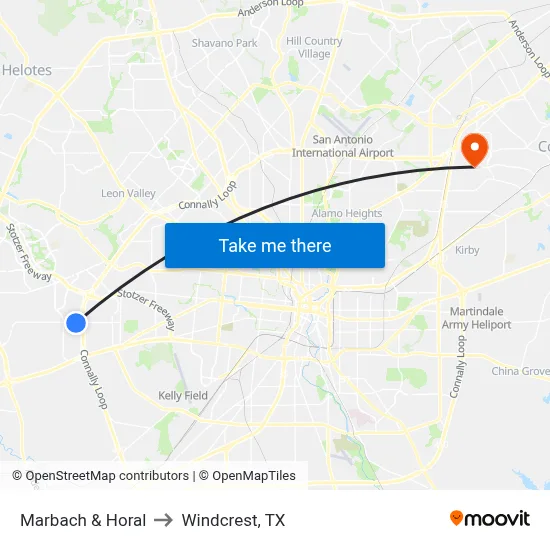 Marbach & Horal to Windcrest, TX map