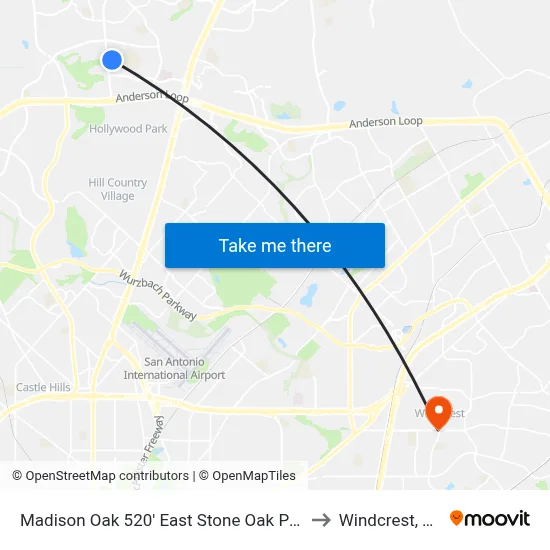 Madison Oak 520' East Stone Oak Pky to Windcrest, TX map