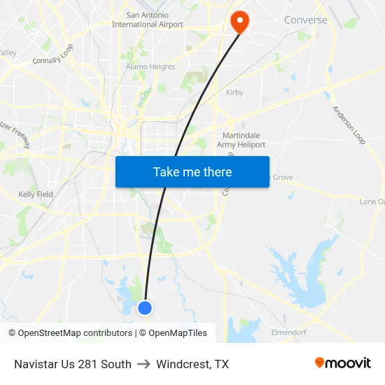 Navistar Us 281 South to Windcrest, TX map