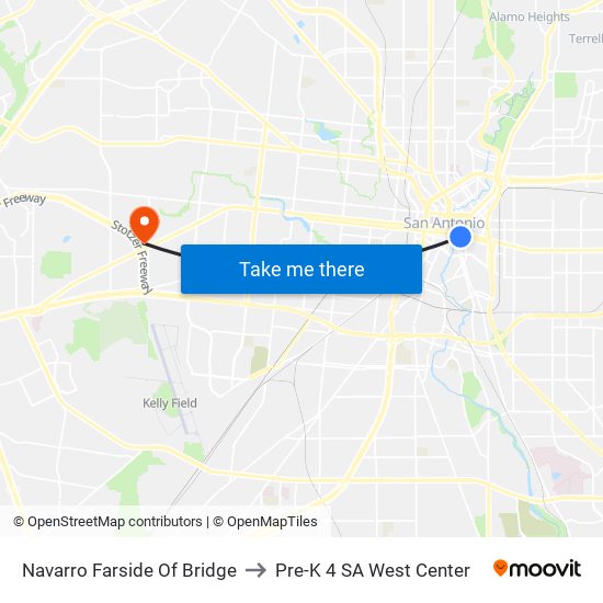 Navarro Farside Of Bridge to Pre-K 4 SA West Center map