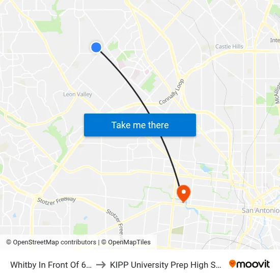Whitby In Front Of 6101 to KIPP University Prep High School map