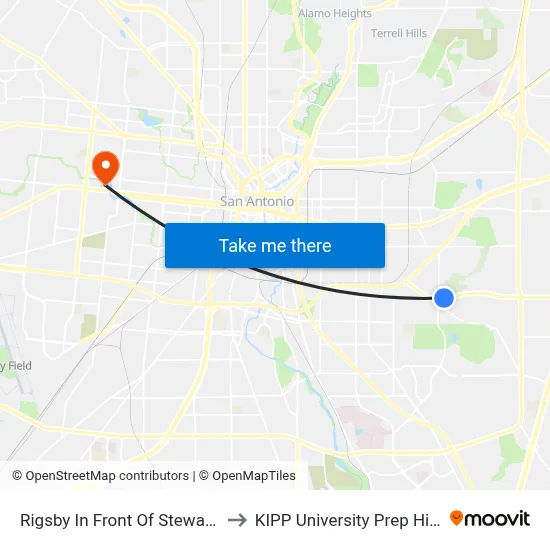 Rigsby In Front Of Stewart Elem. Sc to KIPP University Prep High School map