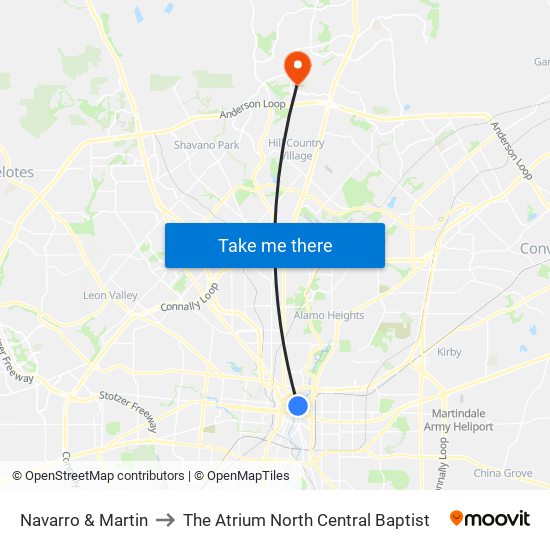 Navarro & Martin to The Atrium North Central Baptist map