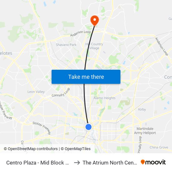 Centro Plaza - Mid Block East (Stop D) to The Atrium North Central Baptist map