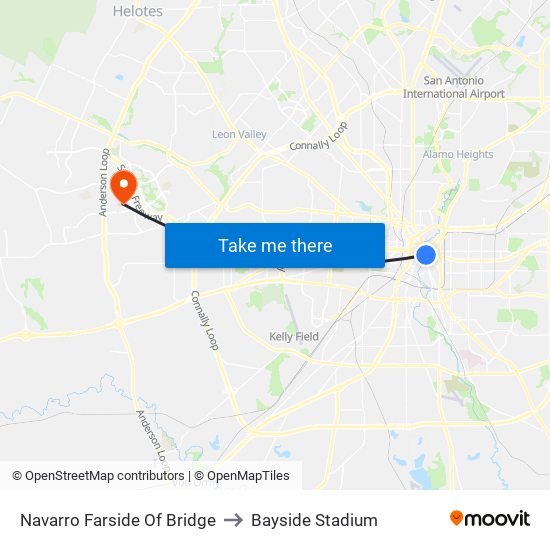 Navarro Farside Of Bridge to Bayside Stadium map