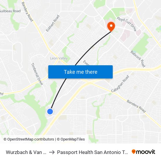 Wurzbach & Van Cleave to Passport Health San Antonio Travel Clinic map