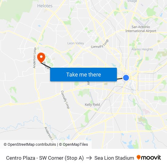 Centro Plaza - SW Corner (Stop A) to Sea Lion Stadium map