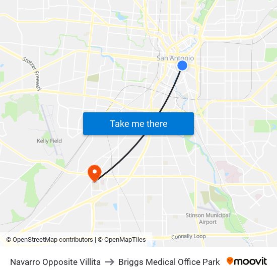 Navarro Opposite Villita to Briggs Medical Office Park map