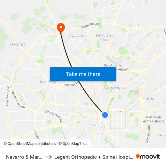 Navarro & Martin to Legent Orthopedic + Spine Hospital map