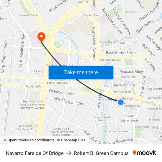 Navarro Farside Of Bridge to Robert B. Green Campus map