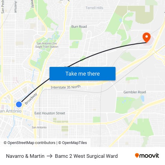 Navarro & Martin to Bamc 2 West Surgical Ward map