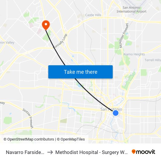 Navarro Farside Of Bridge to Methodist Hospital - Surgery Waiting Room (SL2) map