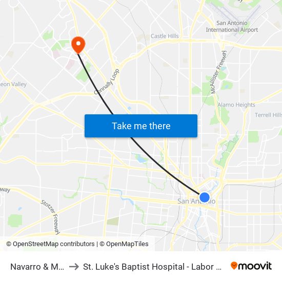 Navarro & Martin to St. Luke's Baptist Hospital - Labor & Delivery map