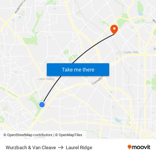 Wurzbach & Van Cleave to Laurel Ridge map