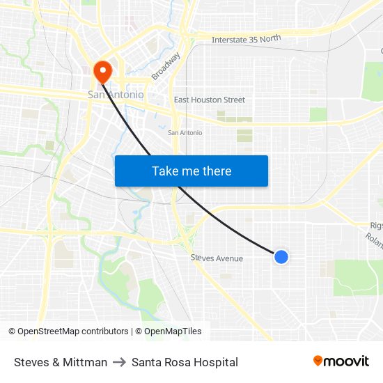 Steves & Mittman to Santa Rosa Hospital map