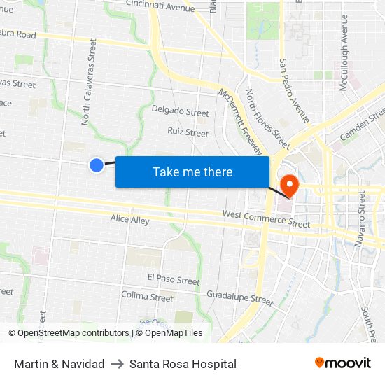 Martin & Navidad to Santa Rosa Hospital map