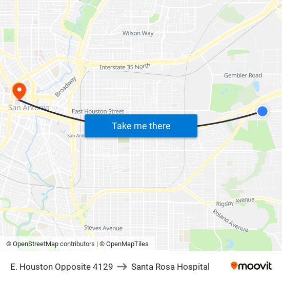 E. Houston Opposite 4129 to Santa Rosa Hospital map