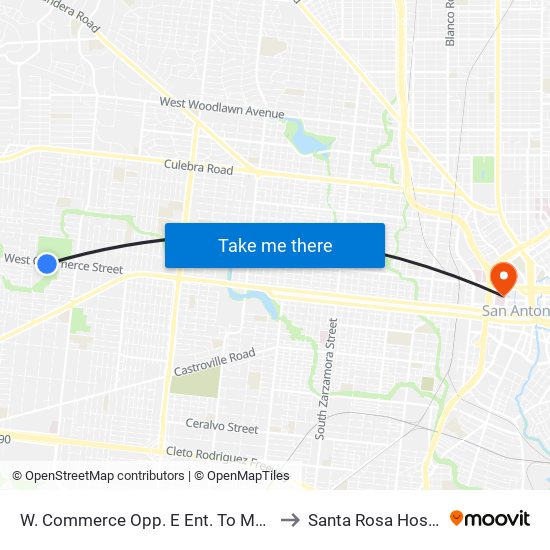 W. Commerce Opp. E Ent. To Monterre to Santa Rosa Hospital map