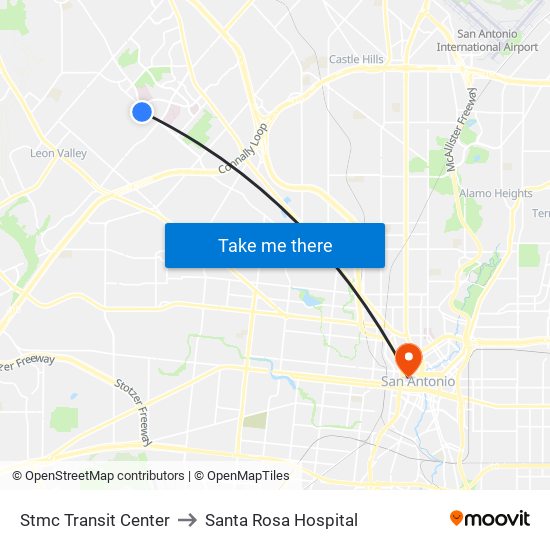 Stmc Transit Center to Santa Rosa Hospital map