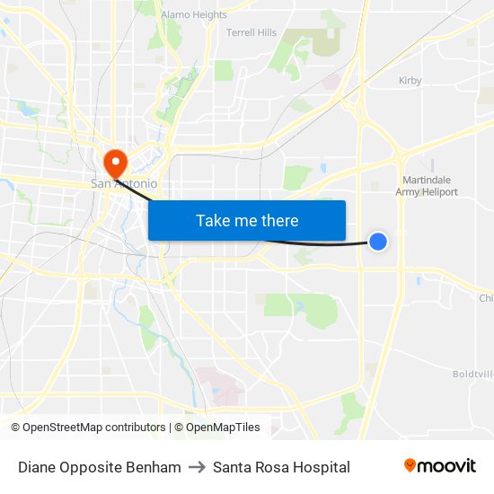 Diane Opposite Benham to Santa Rosa Hospital map