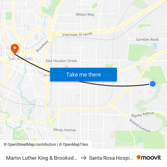 Martin Luther King & Brooksdale to Santa Rosa Hospital map