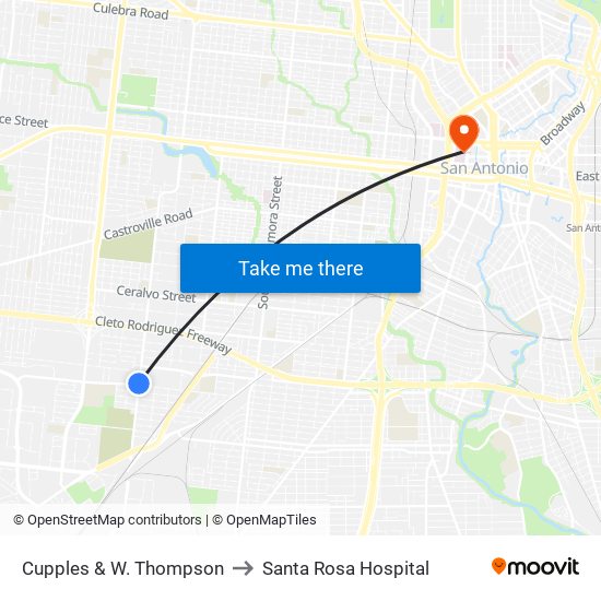 Cupples & W. Thompson to Santa Rosa Hospital map