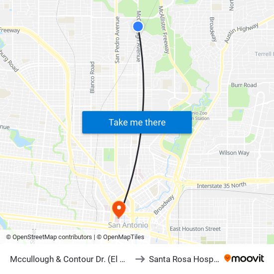 Mccullough & Contour Dr. (El Mont to Santa Rosa Hospital map