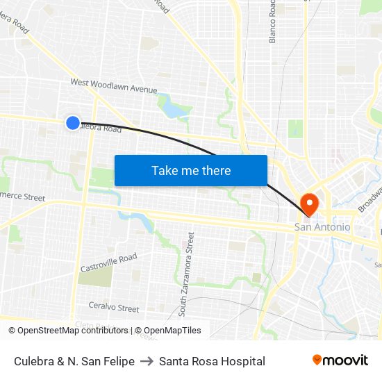 Culebra & N. San Felipe to Santa Rosa Hospital map