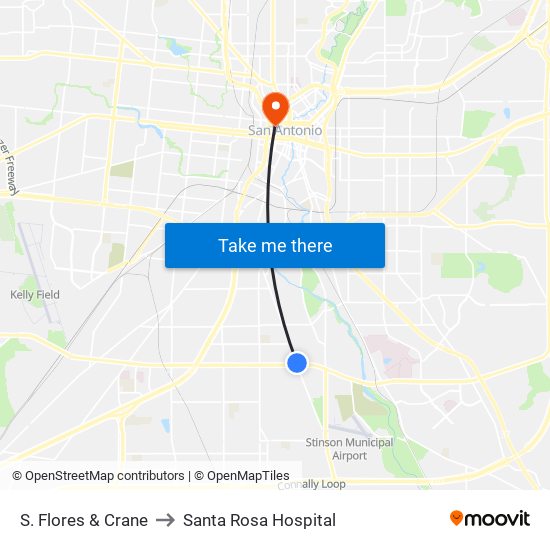 S. Flores & Crane to Santa Rosa Hospital map