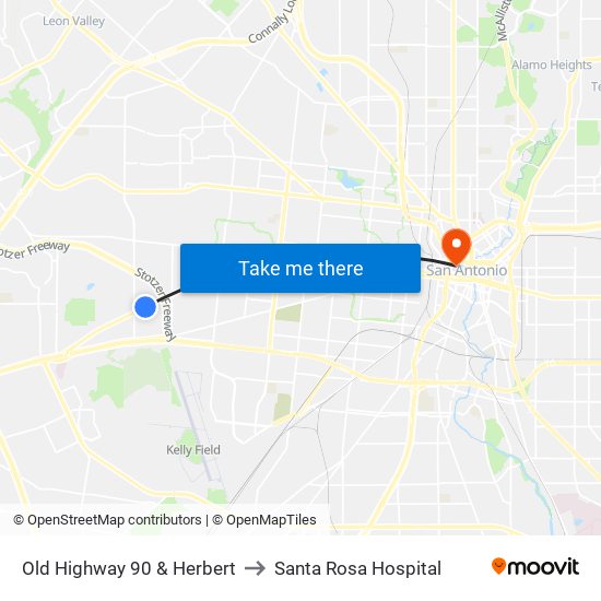 Old Highway 90 & Herbert to Santa Rosa Hospital map