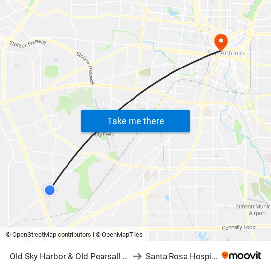 Old Sky Harbor & Old Pearsall Rd. to Santa Rosa Hospital map