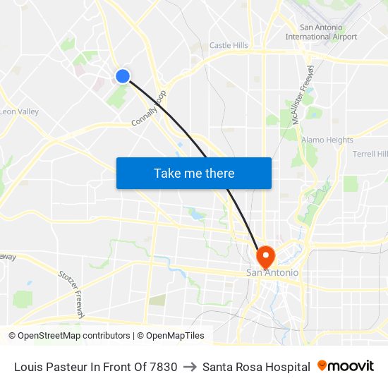 Louis Pasteur In Front Of 7830 to Santa Rosa Hospital map