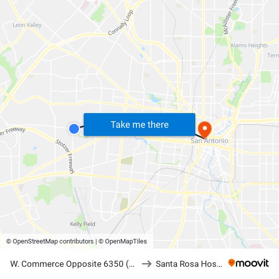 W. Commerce Opposite 6350 (Acme) to Santa Rosa Hospital map