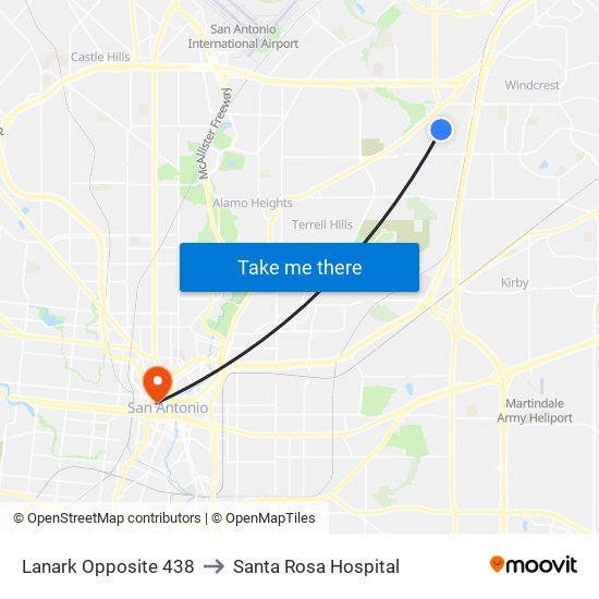 Lanark Opposite 438 to Santa Rosa Hospital map