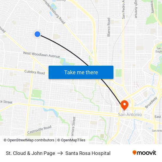 St. Cloud & John Page to Santa Rosa Hospital map