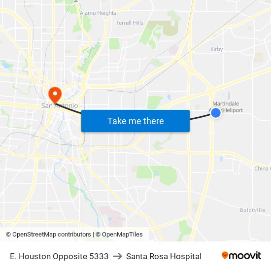 E. Houston Opposite 5333 to Santa Rosa Hospital map