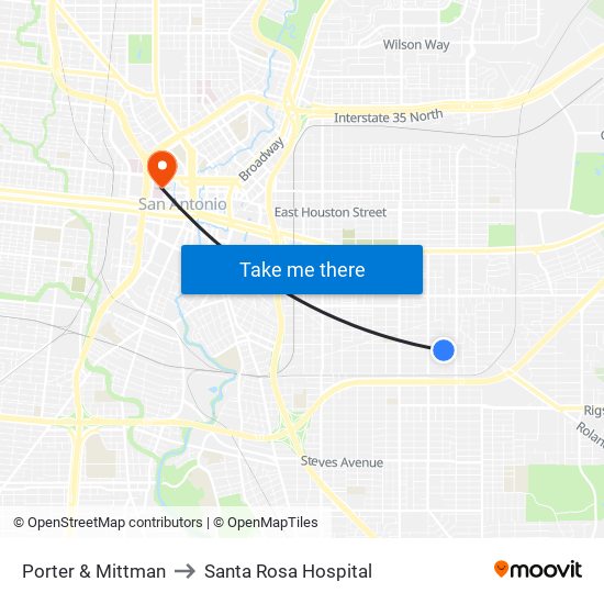 Porter & Mittman to Santa Rosa Hospital map